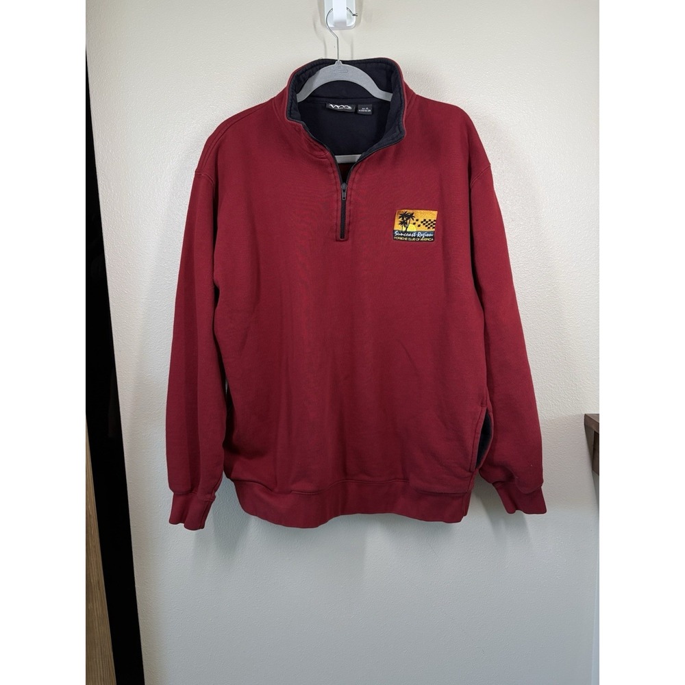 Porsche Club of America Sweatshirt 3/4 Zip Pullover Mens XL  Red Suncoast Region